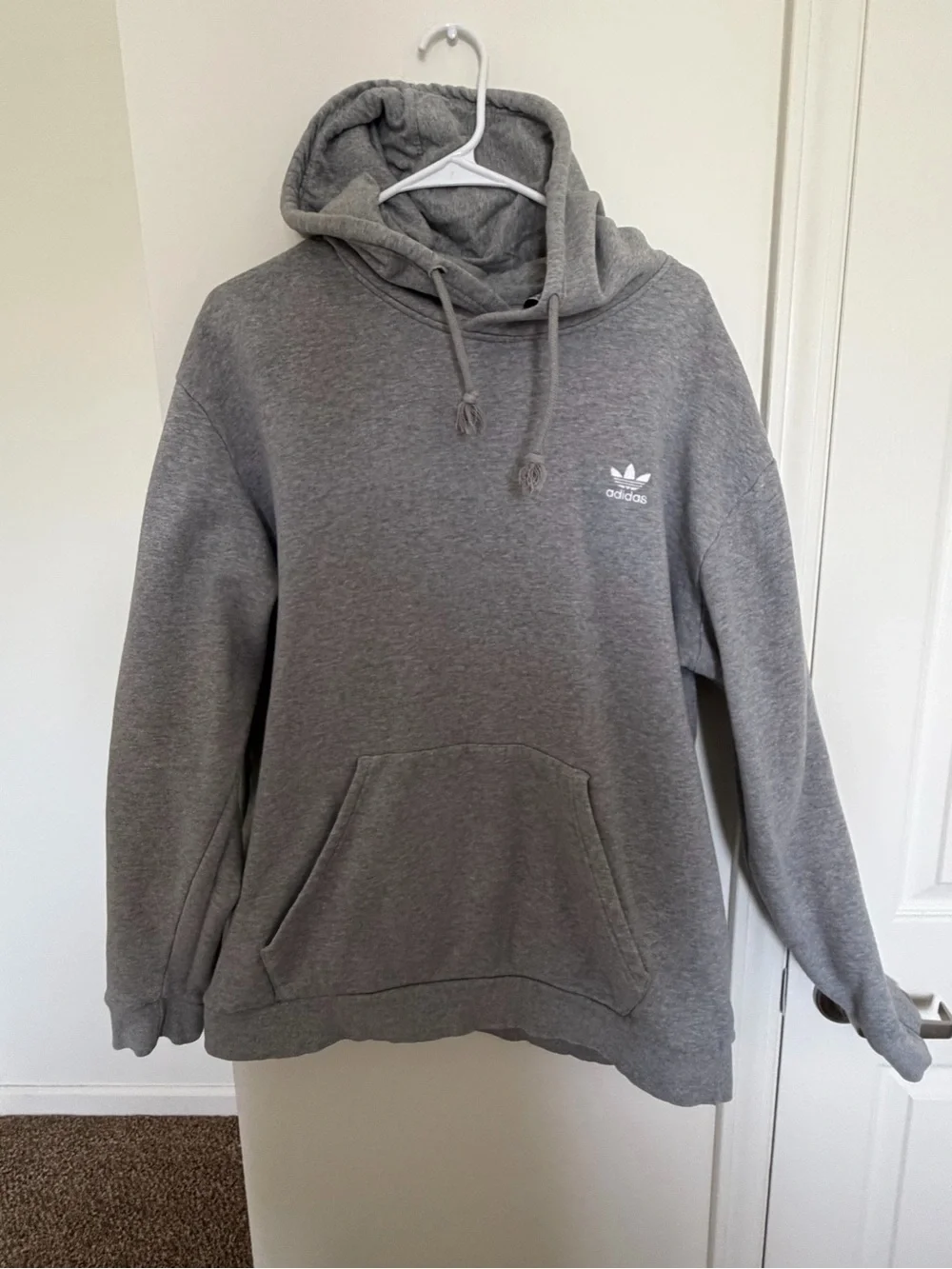 adidas Gray Trefoil Pullover Hoodie